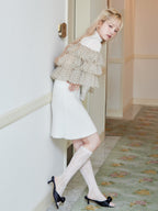 Shaggy mini skirt ホワイト size:M model:163cm MINAMI