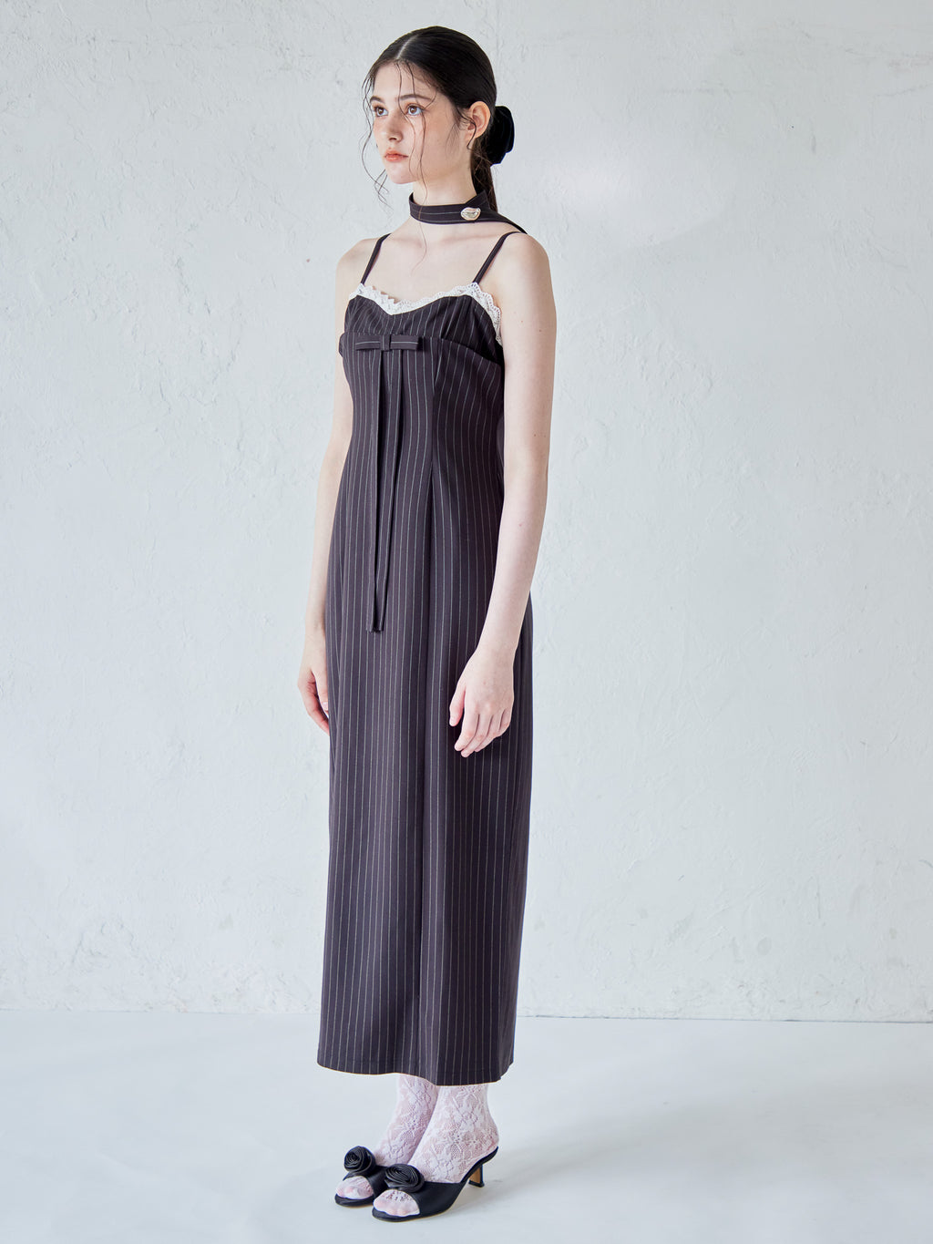 Stripe ribbon tight dress ブラック size:M model:170cm ALICE