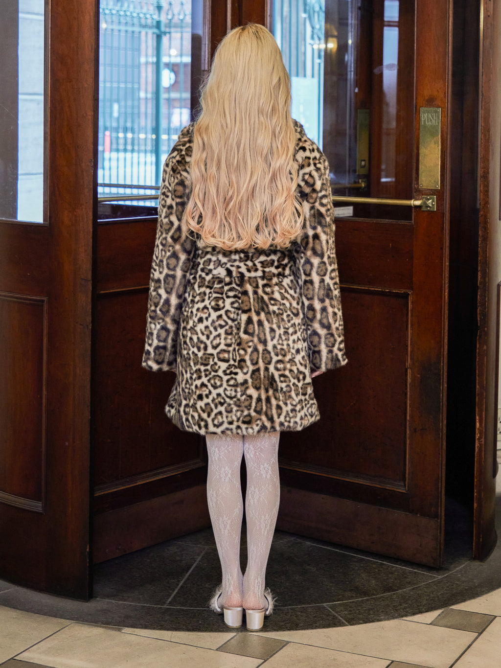 Fur coat レオパード size:M model:163cm MINAMI