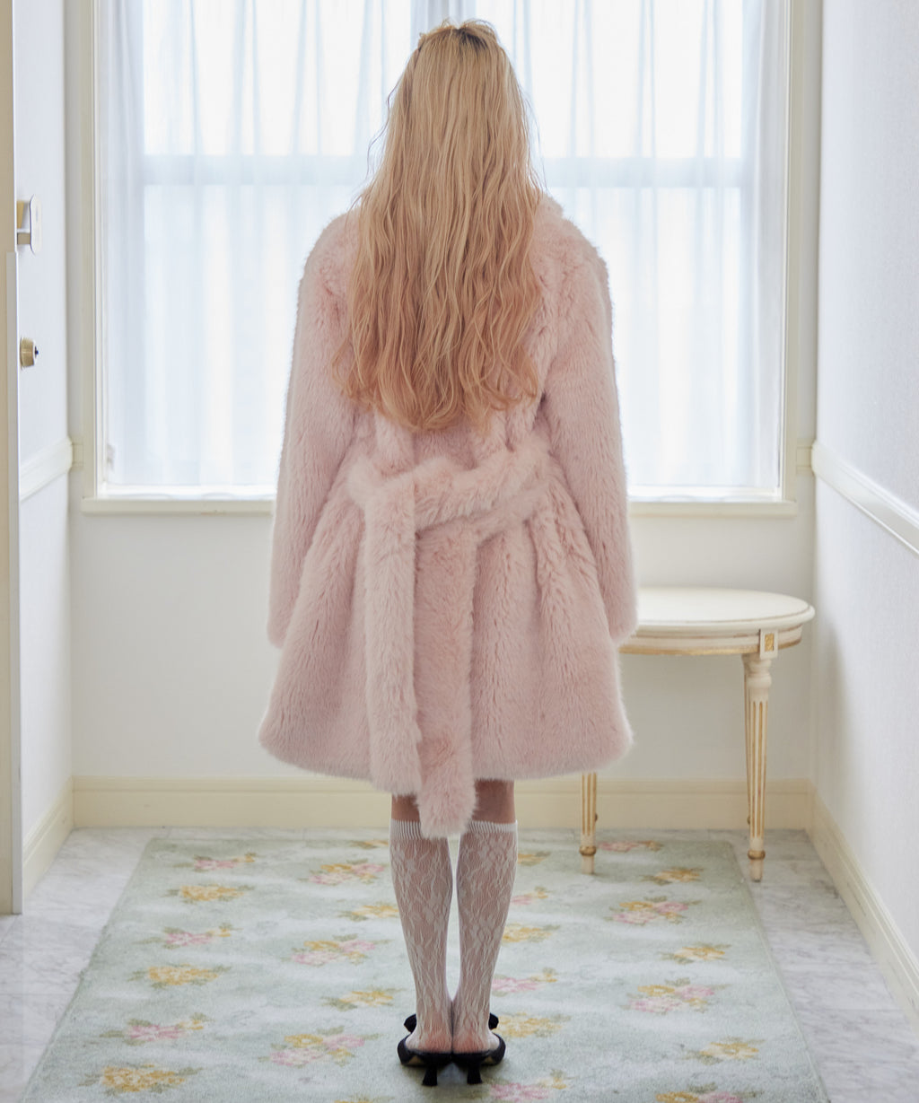 Fur coat ピンク size:M model:163cm MINAMI