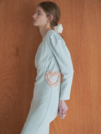 I miss you heart cut dress ミント