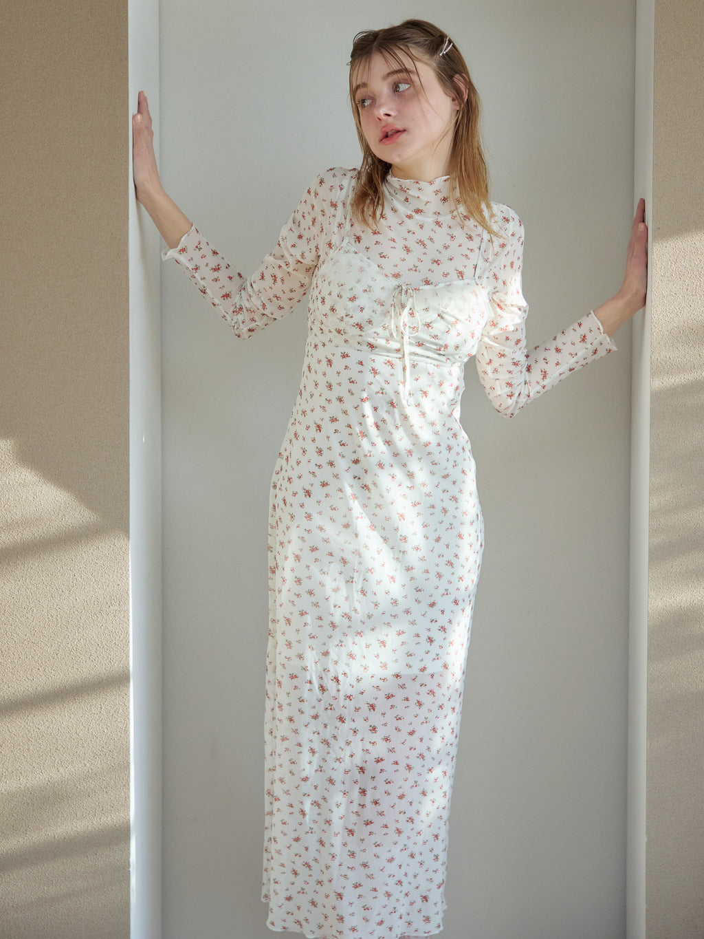 Tulle print dress & bra アイボリー size:M model:174cm KATERYNA