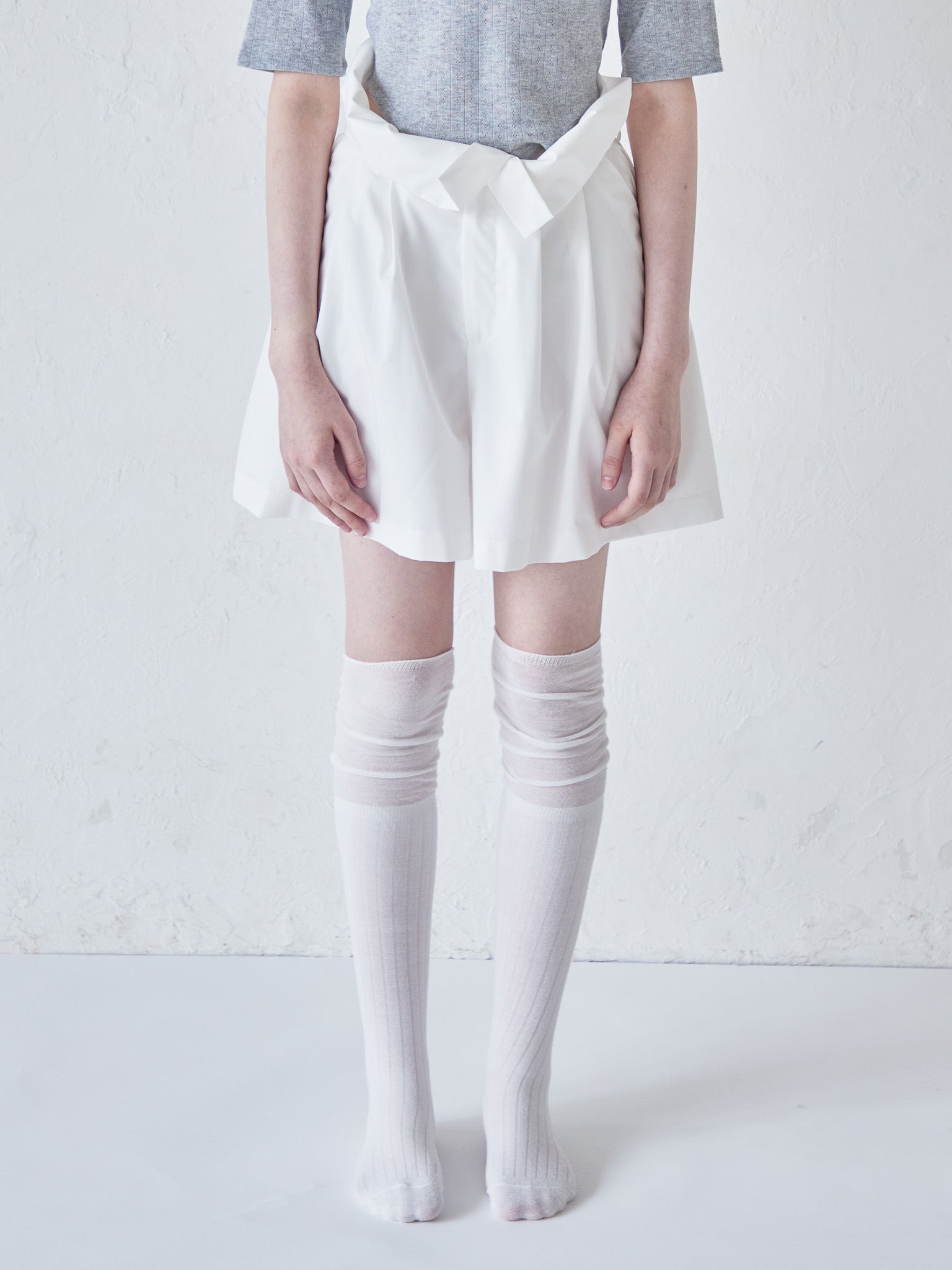 High waist volume short pants ホワイト size:M model:170cm ALICE