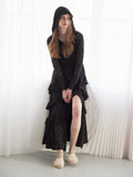 Hoodie race dress ブラック size:M model:174cm LERA
