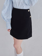 Lace lined mini skirt ブラック size:M model:173cm Olesia