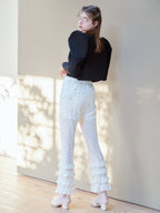 Frill tulle print pants ホワイト size:M model:174cm KATERYNA