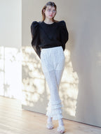 Frill tulle print pants ホワイト size:M model:174cm KATERYNA