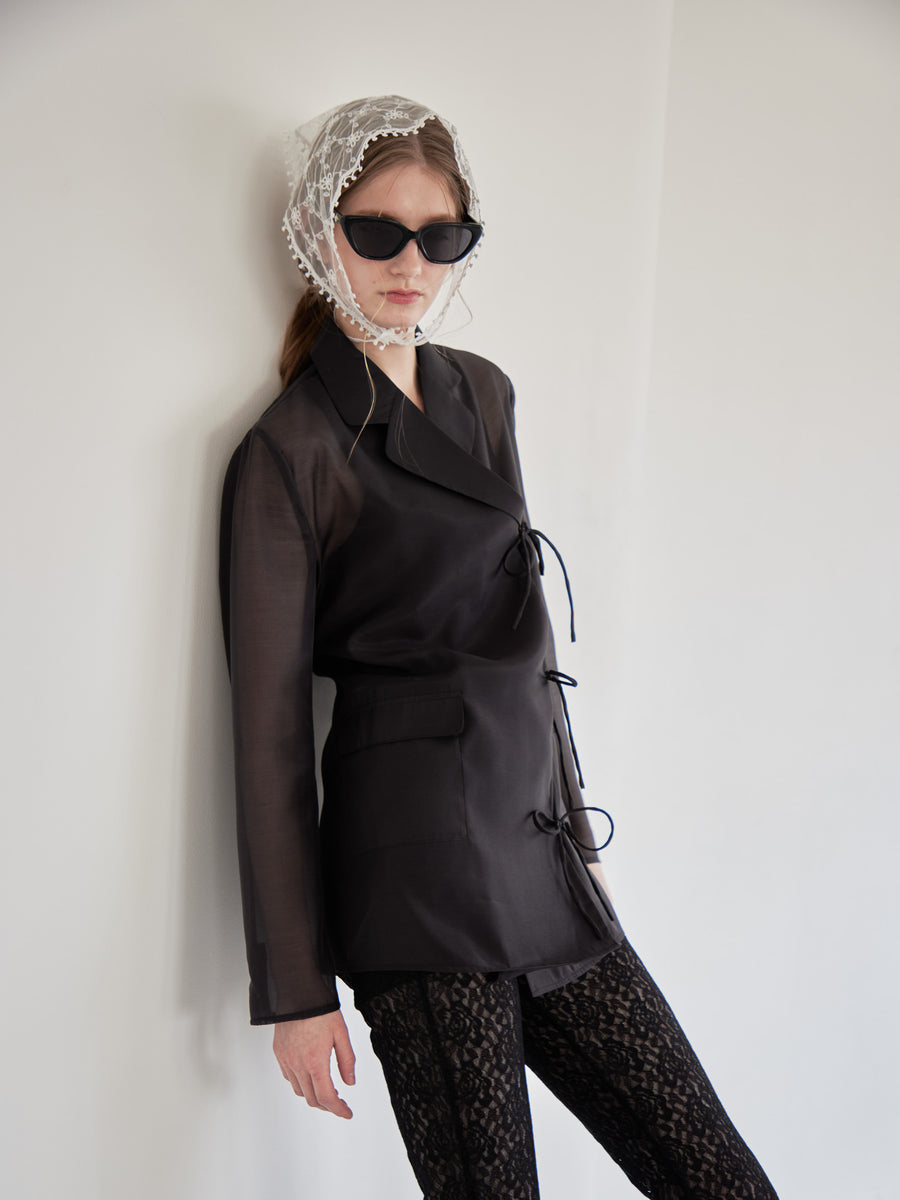 Ribbon sheer jacket