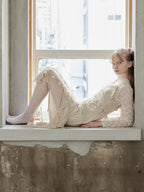 Frill slit cami dress ベージュ size:M model:173cm DASHA.G