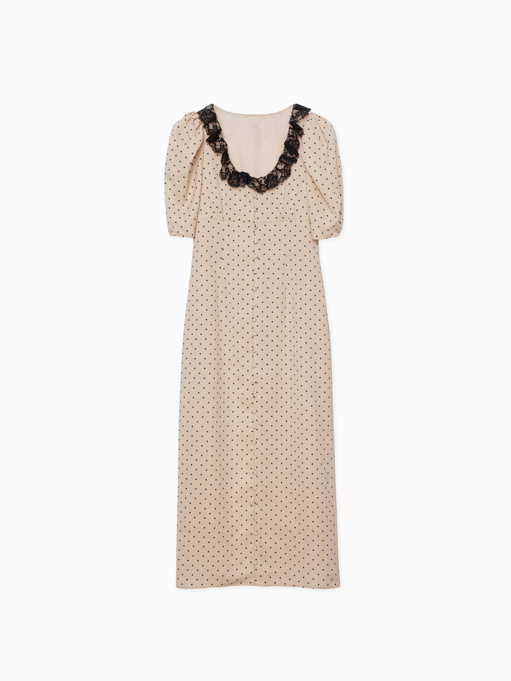 Decollete lace dress ベージュ