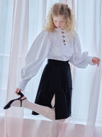 Many ribbon volume sleeve blouse ホワイト size:M model:173cm Olesia