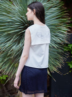 Rose crochet mini skirt ネイビー size:M model:170cm ALICE