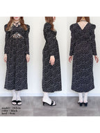 Tulip embroidered dress ブラック