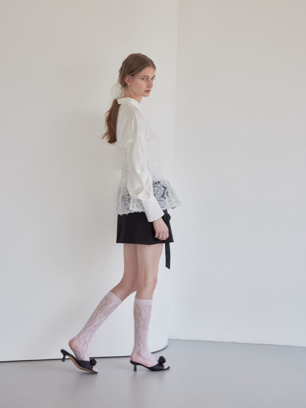 Tulle bare top & shirt set ホワイト size:M model:174cm LERA