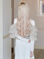 Dot tulle ruffle & knit top set ベージュ size:M model:163cm MINAMI