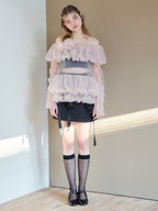 Rose tulle off shoulder blouse ピンク size:M model:174cm KATERYNA