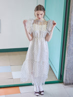 Dot organdy dress ホワイト size:M model:171cm ANIUTA