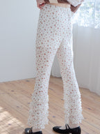Frill tulle print pants アイボリー size:M model:174cm KATERYNA