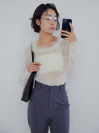 Fur satin bag ブラック size:M model:161cm 富樫かなえ