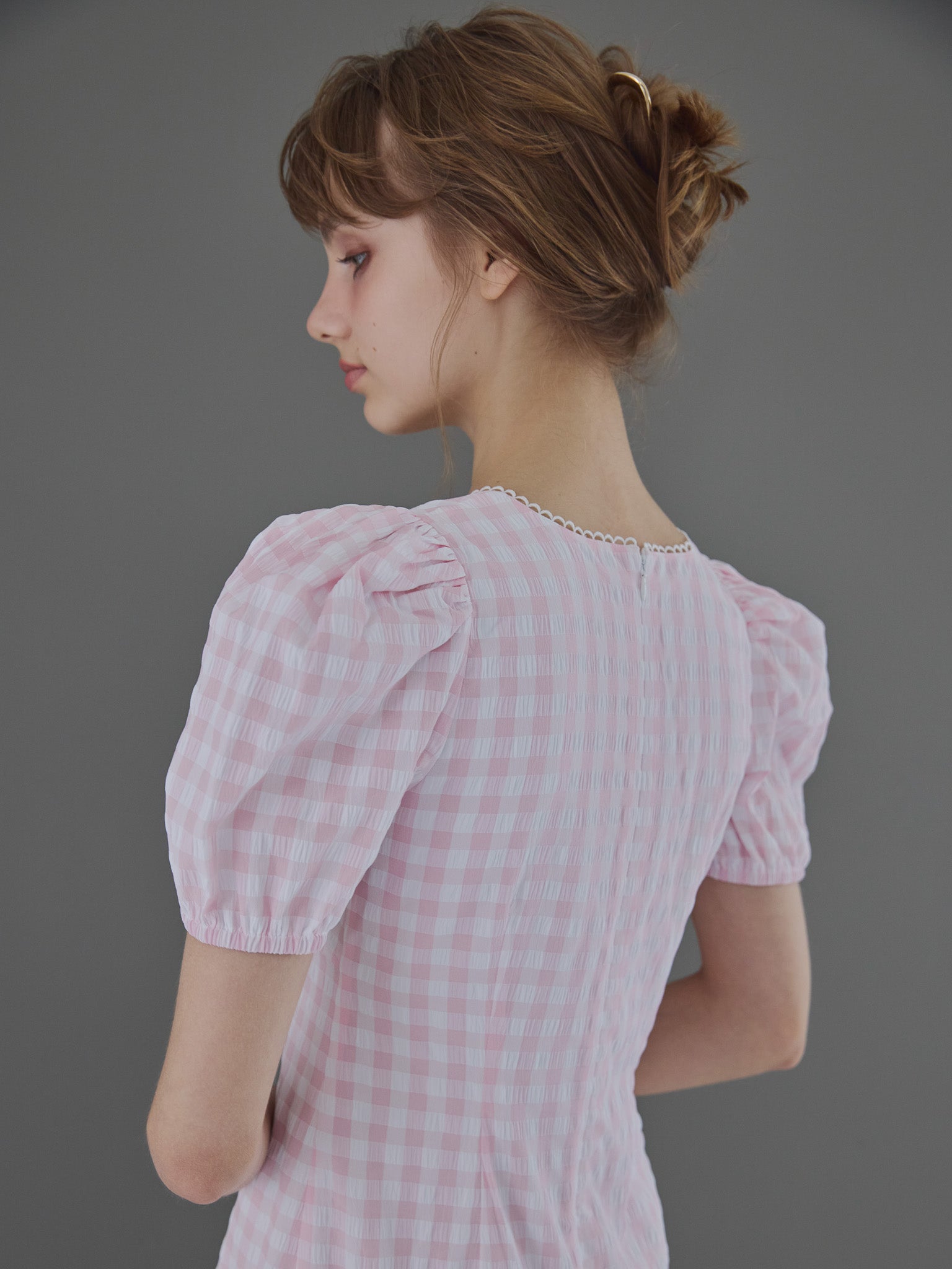 Rose gingham dress ピンク size:M model:175cm MARTA