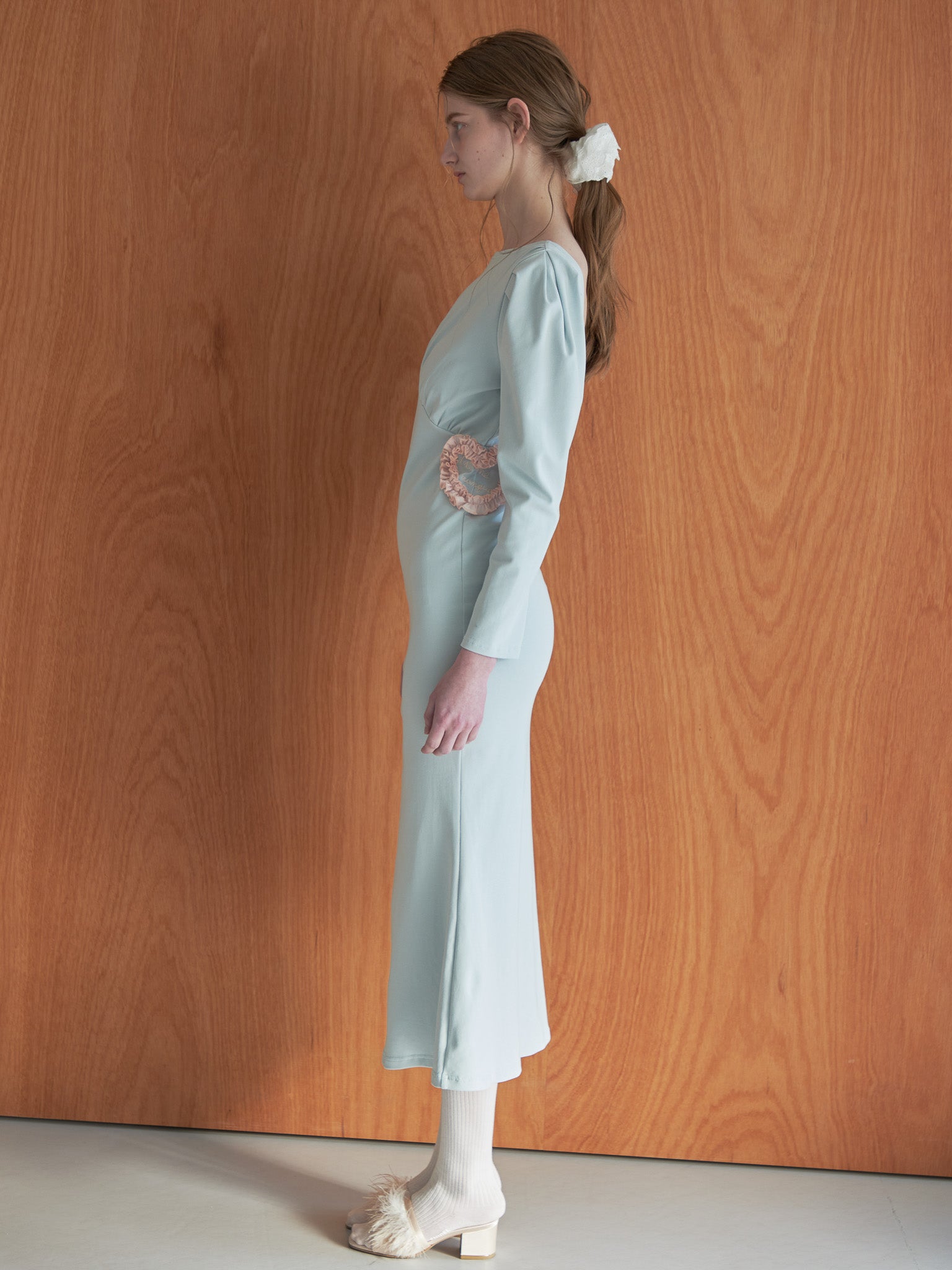 I miss you heart cut dress ミント