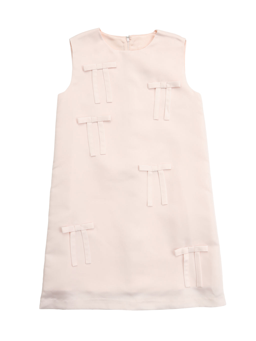 Many ribbon satin mini dress ピンク