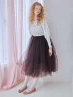 Volume tulle skirt tank dress ブラウン size:M model:173cm Olesia