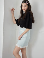 Lace trimming mini skirt ミント size:M model:172cm GINEVRA
