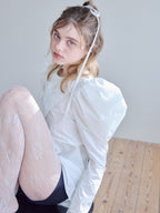 Tulip embroidered volume sleeve blouse ホワイト size:M model:174cm KATERYNA