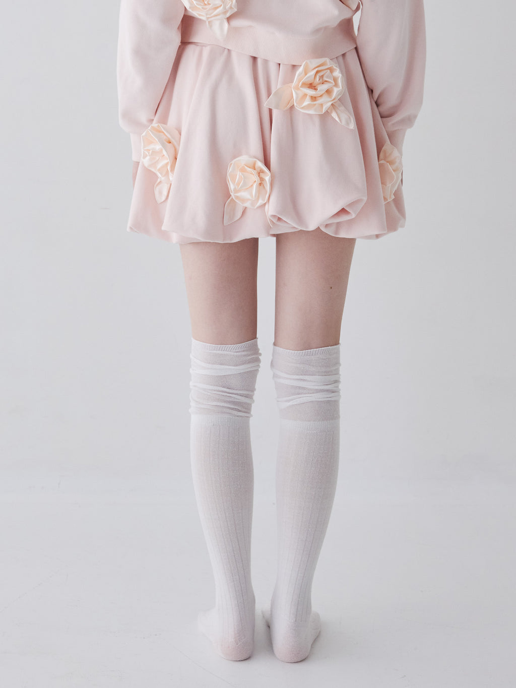 Many rose sweat balloon skirt ピンク size:M model:173cm ALINA