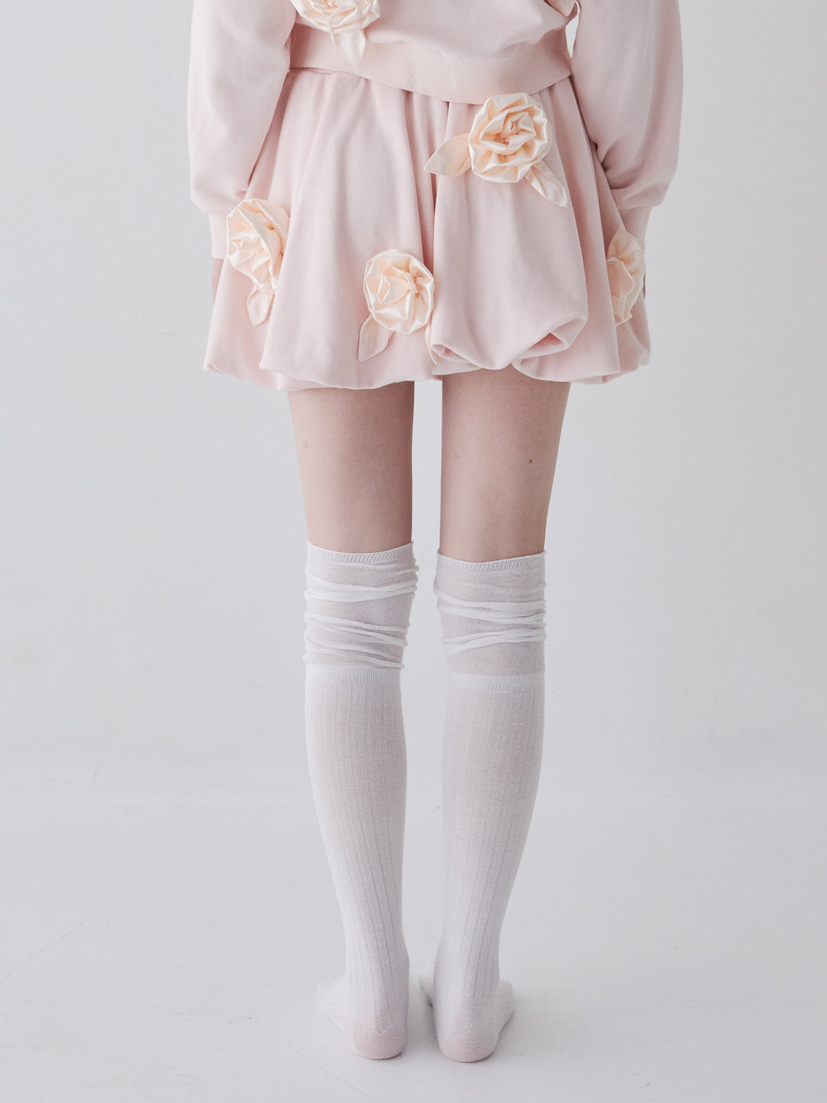 Many rose sweat balloon skirt ピンク size:M model:173cm ALINA
