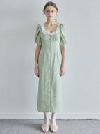 Decollete lace dress ミント size:M model:171cm ANIUTA