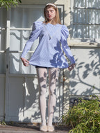 Tulip embroidered volume sleeve blouse ストライプ size:M model:174cm KATERYNA