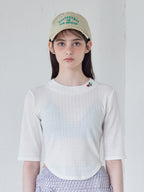 Rose embroidery eyelet short top ホワイト size:M model:170cm ALICE