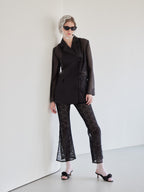 Heart trimming lace pants ブラック size:M model:174cm LERA