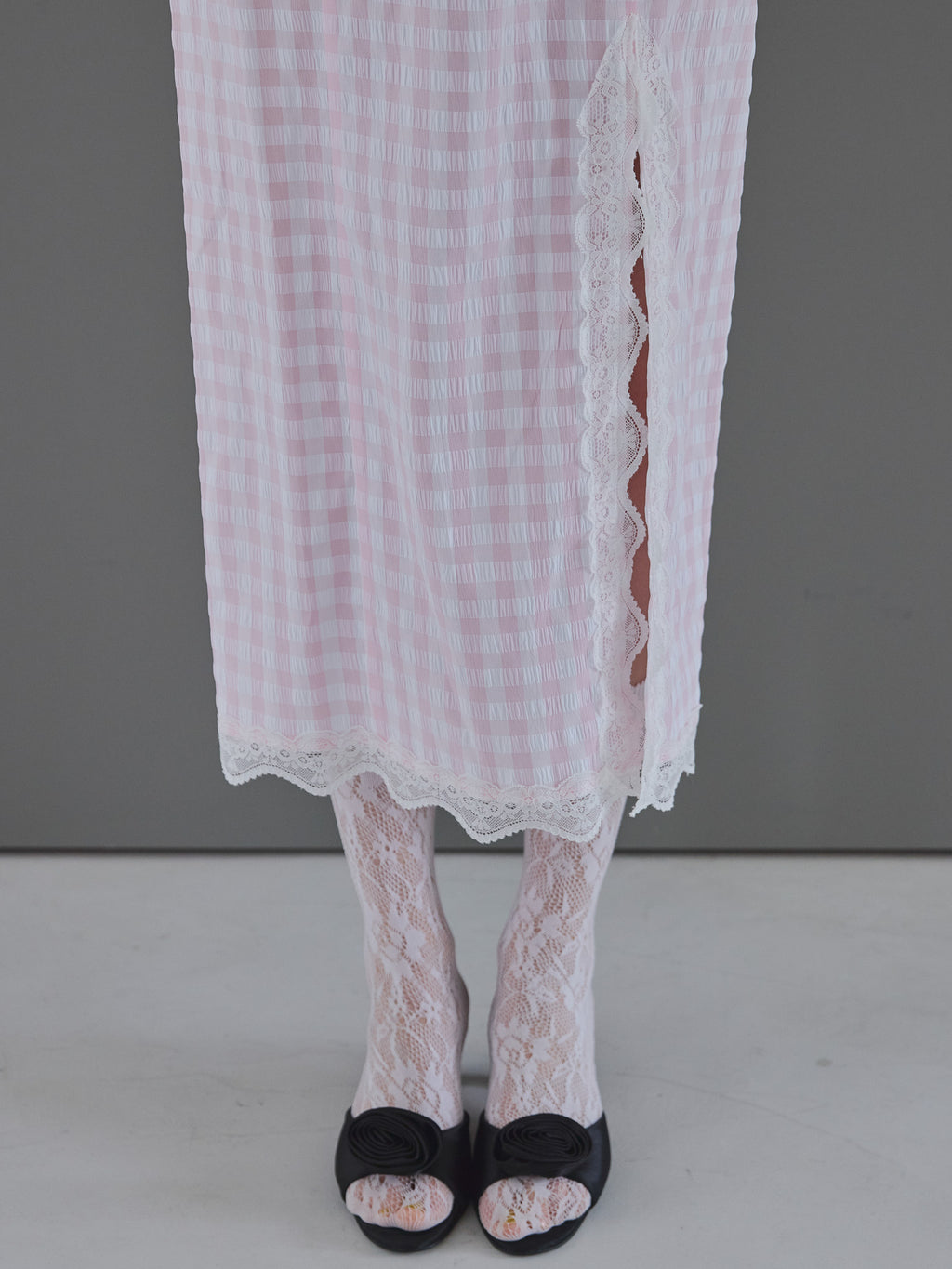 Rose gingham dress ピンク size:M model:175cm MARTA
