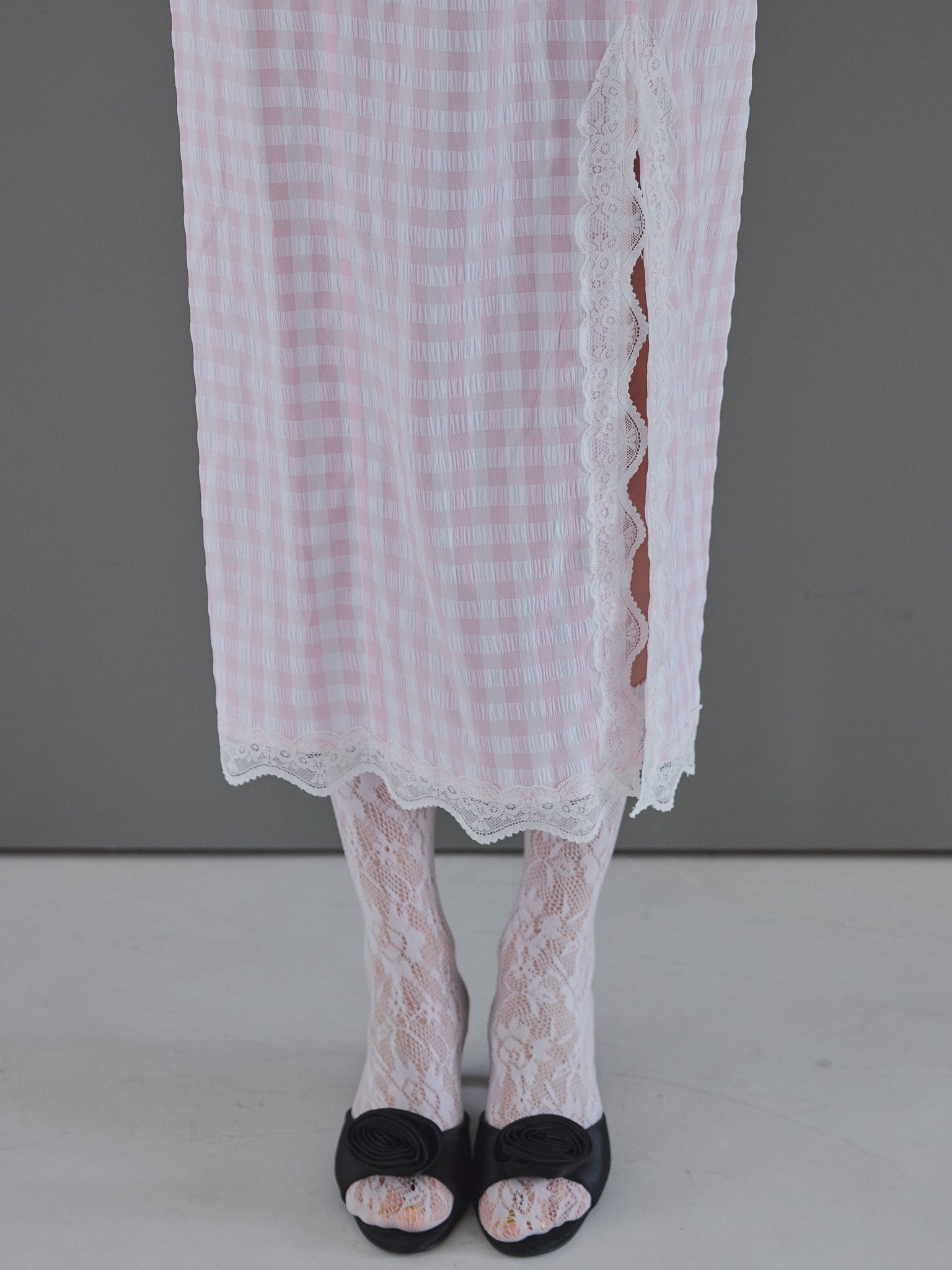 Rose gingham dress ピンク size:M model:175cm MARTA