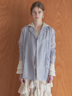 Ribbon sheer jacket グレー size:M model:174cm LERA