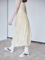 Low switching rose lace dress クリーム size:M model:170cm ALICE
