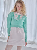 Many ribbon satin mini dress ピンク size:M model:173cm Olesia