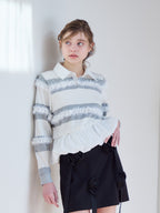 Balloon hem rugby shirt グレー size:M model:174cm KATERYNA
