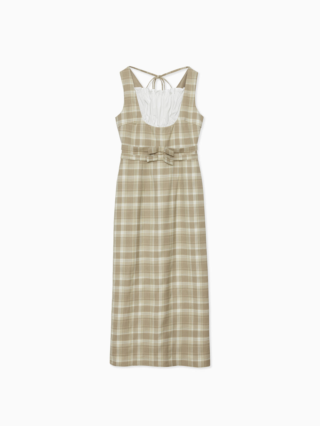 Ribbon waist dress チェック