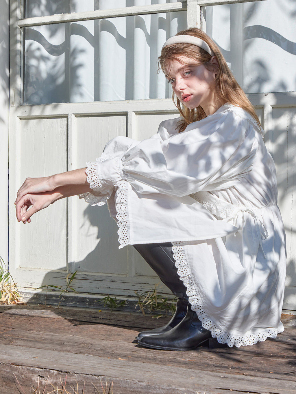 French letter collar wrap mini dress ホワイト size:M model:174cm KATERYNA