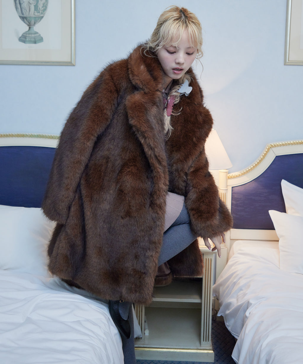Fur coat ブラウン size:M model:163cm MINAMI