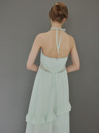 Lily embroidered apron long dress ミント size:M model:175cm MARTA