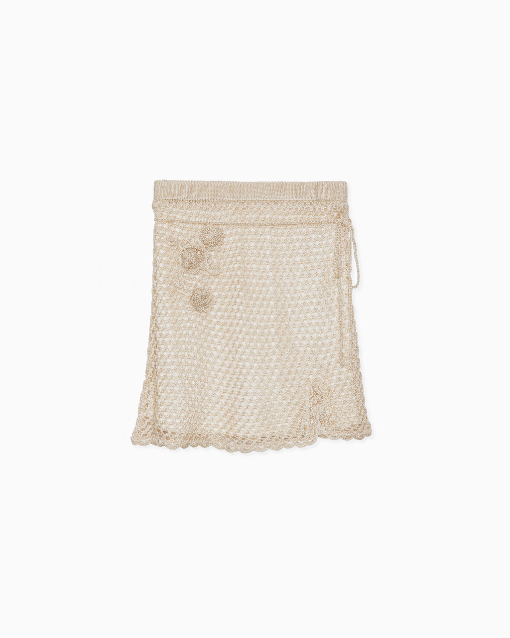Rose crochet mini skirt ベージュ