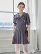 Low waist pleated mini dress グレー size:M model:171cm ANIUTA
