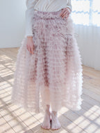 Tulle tiered volume skirt ピンク size:M model:174cm KATERYNA