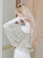 Dot tulle ruffle & knit top set ベージュ size:M model:163cm MINAMI