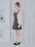 Rose pleated apron dress グレー size:M model:173cm Olesia